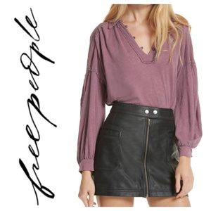 NWOT Free People Rush Hour Tee Mulberry M